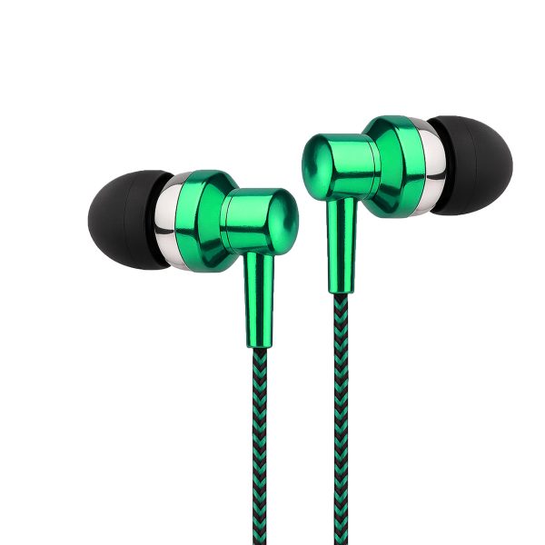 EB250 EARPHONE WIRE MIC 3.5MM GREEN