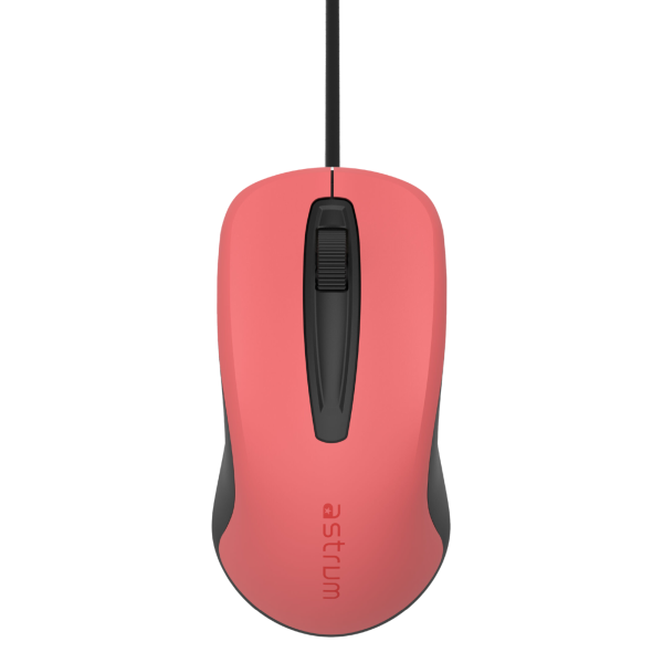 USB Wired Optical Mouse-3 buttons,1200 DPI, Plug & Play - MU120 - Red, Black