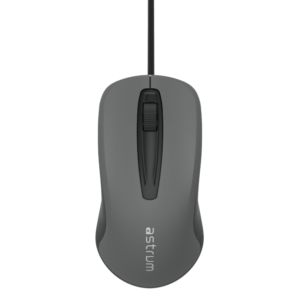 USB Wired Optical Mouse-3 buttons,1200 DPI, Plug & Play - MU120 - Black, Grey