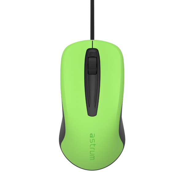 USB Wired Optical Mouse-3 buttons,1200 DPI, Plug & Play - MU120 - Green,Black