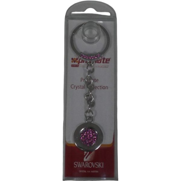 Promate Crystal Keyring Silver And Pink