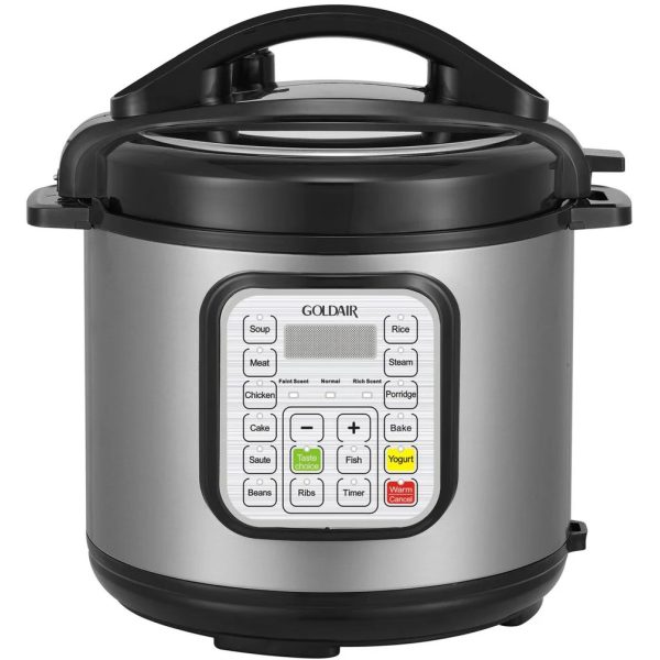 Goldair 6 Litres Electric Stainless Steel Pressure Cooker