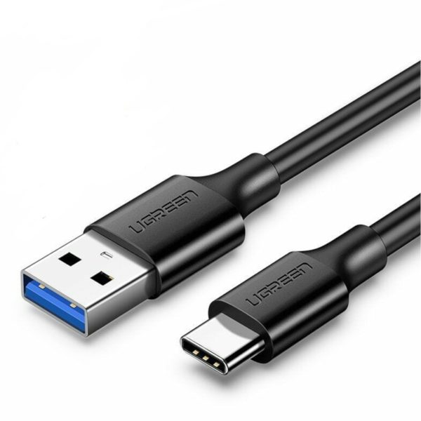 UGREEN Type-C to USB-A 3.0 Cable 1.5m – Fast Charging 3A, 5Gbps Sync – Black