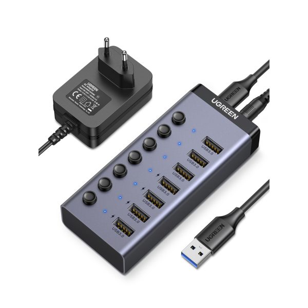 UGREEN 7 in 1 USB 3.0 Hub-Grey