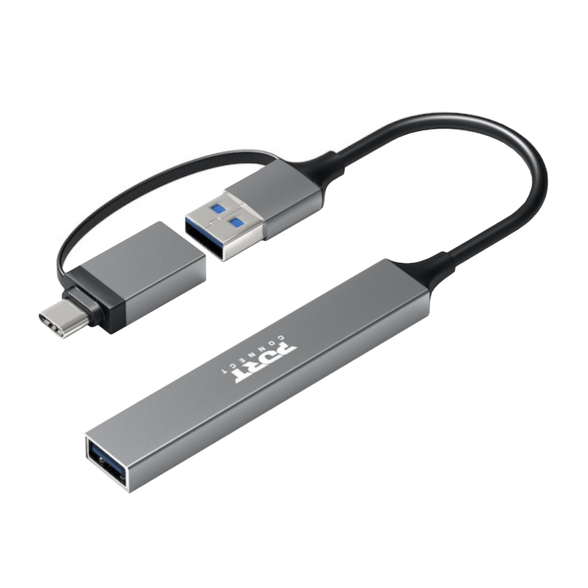 Port Connect USB Type-C to 4-port USB-A 3.0/2.0 Hub - Image 2