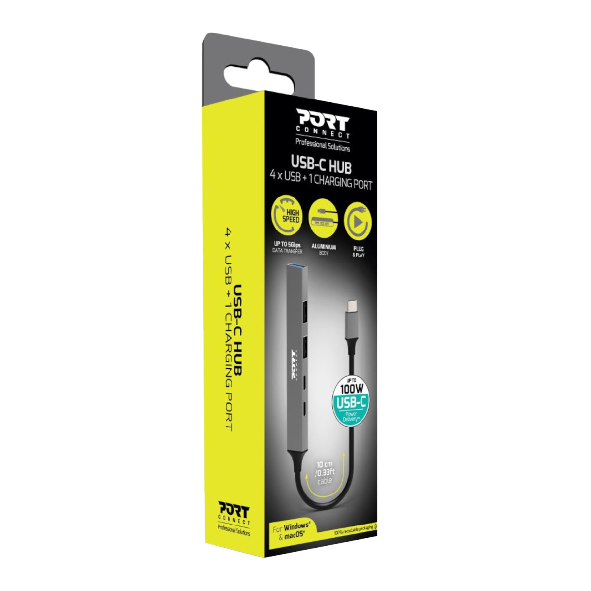 Port USB Type-C Hub 4 x USB + 1 x Charging Port - Image 3