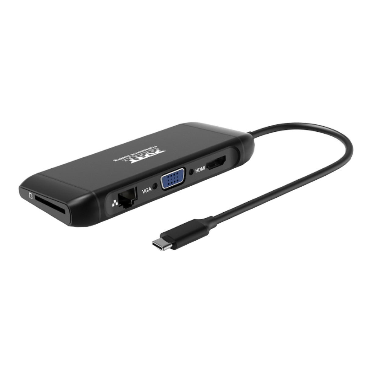 Port USB Type-C 4 x USB3.1|1 x Aux|Micro+SD Card Reader|1 x RJ45|1 x HDMI|1 x VGA|1 x Type-C PD Dock 100W - Black - Image 3