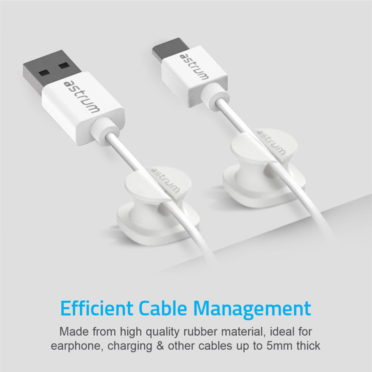 CO060 Mini Cable Organizer Clips – 4 Piece Set for Cable Management - White - Image 2