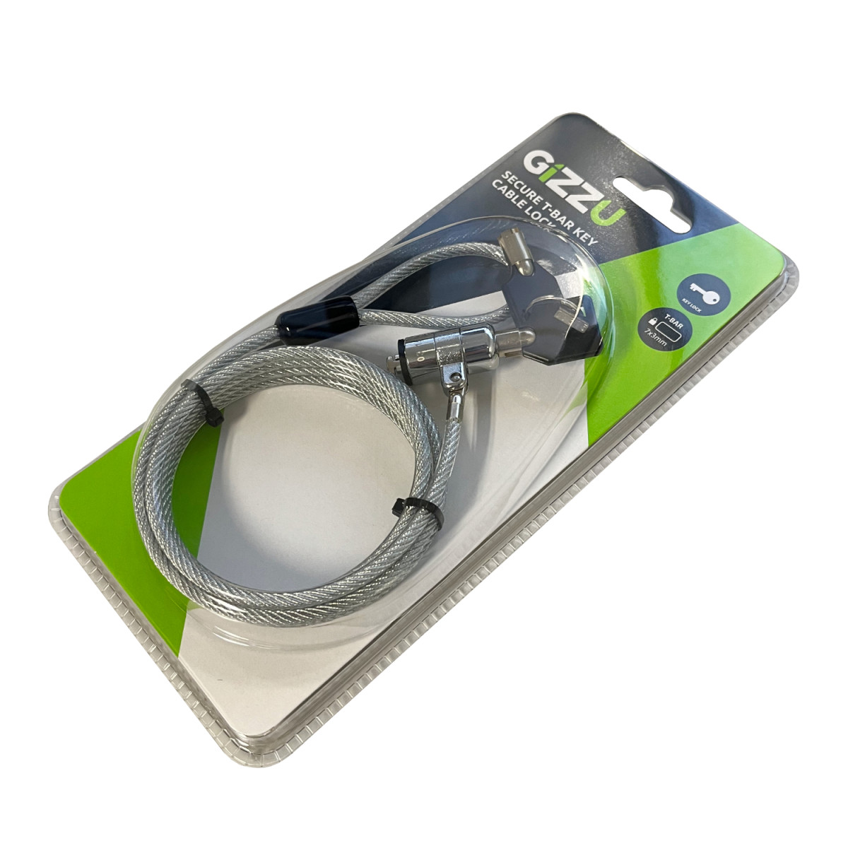 GIZZU 1.8m T-Bar Laptop Cable Lock Master Key Compatible - Image 3