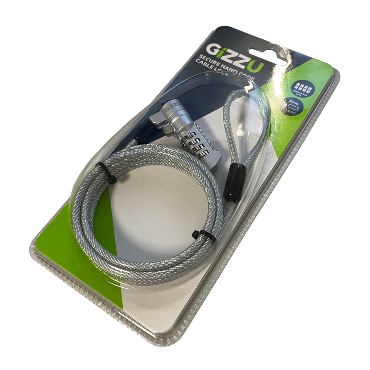 GIZZU 1.8m Nano Combination Lock Security Cable - Image 3