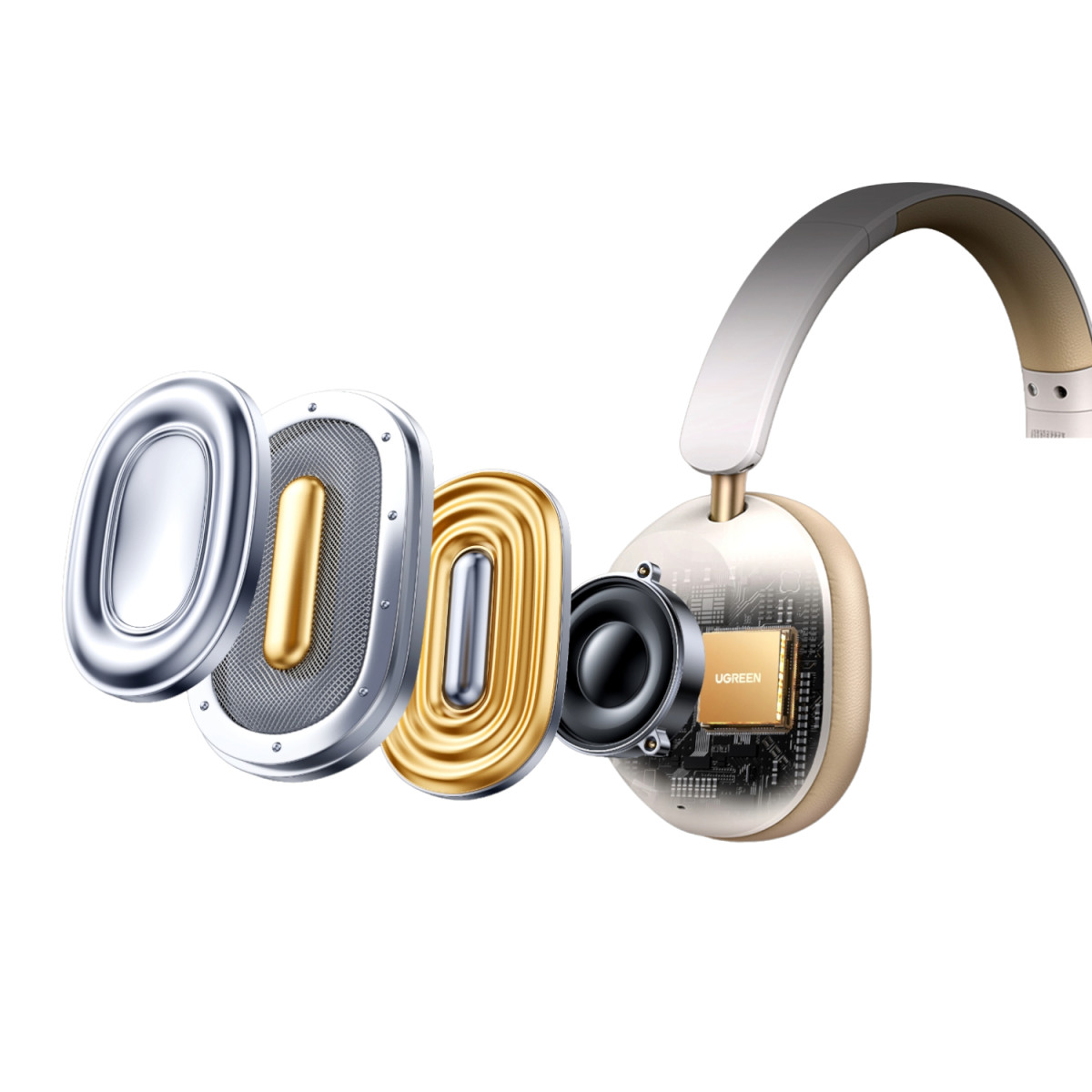 UGREEN HiTune Max 5C Hybrid ANC Headphones–White - Image 2