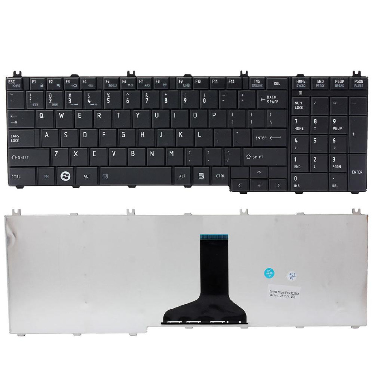 KB TOSHIBA C650 NORMAL BLACK US - Image 2