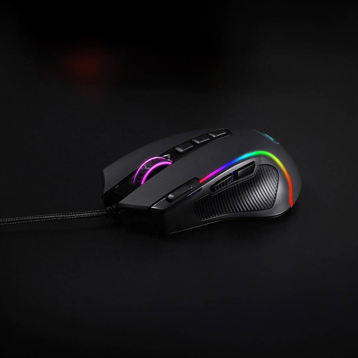 REDRAGON PREDATOR 4000DPI RGB Ergo Gaming Mouse - Black - Image 4