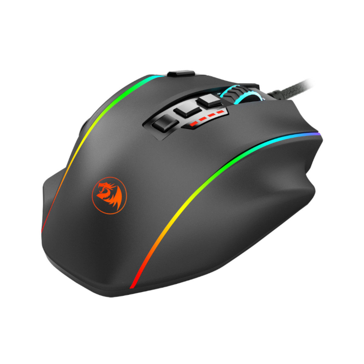 REDRAGON PERDICTION 4 12400DPI RGB MMO Ergo Gaming Mouse - Black - Image 2