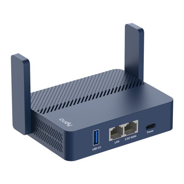 Cudy AX3000 2.5G Wi-Fi 6 Mini VPN Travel Router - Navy Blue
