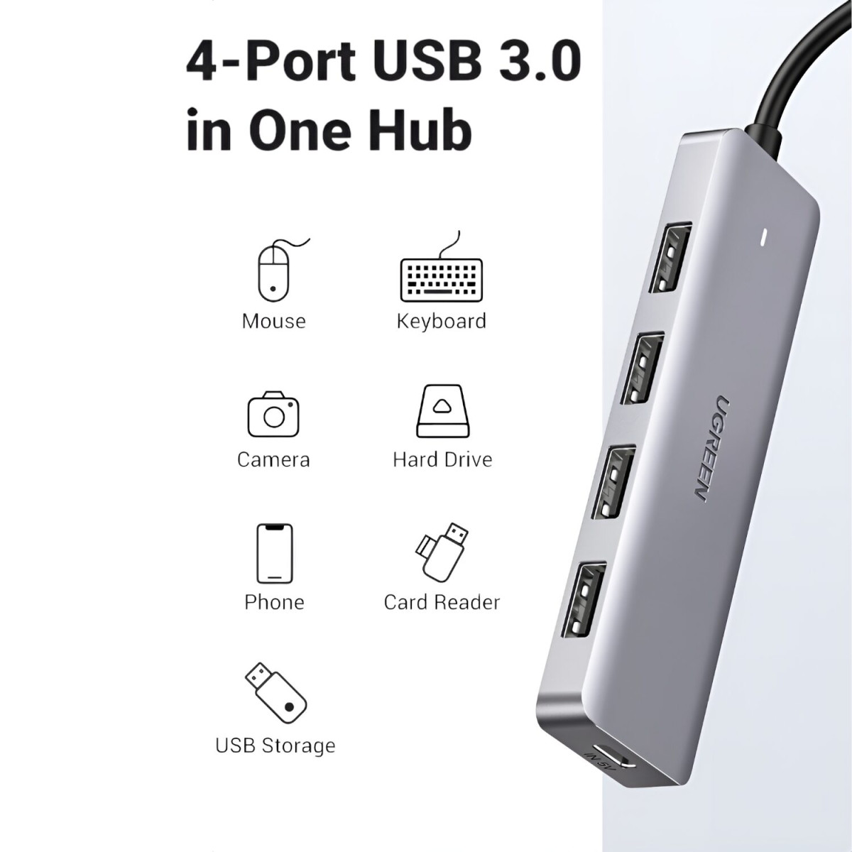 UGREEN 4-in-1 Type-C Hub | USB 3.0 | Type-C - Image 2