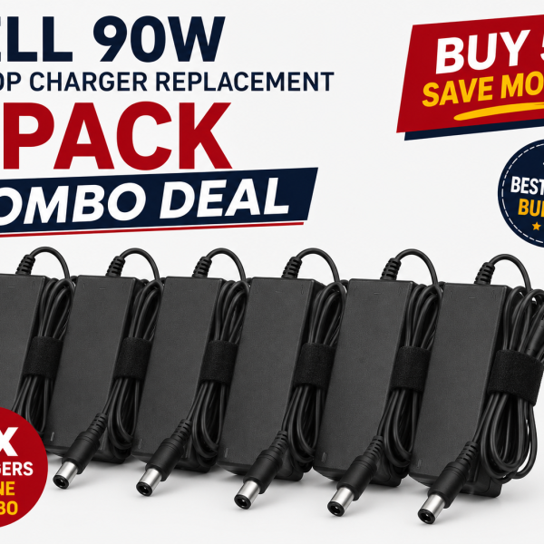 5x Dell 90W Laptop Charger Replacement Bundle