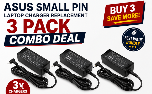 3x Asus Small Pin Laptop Charger Replacement Bundle