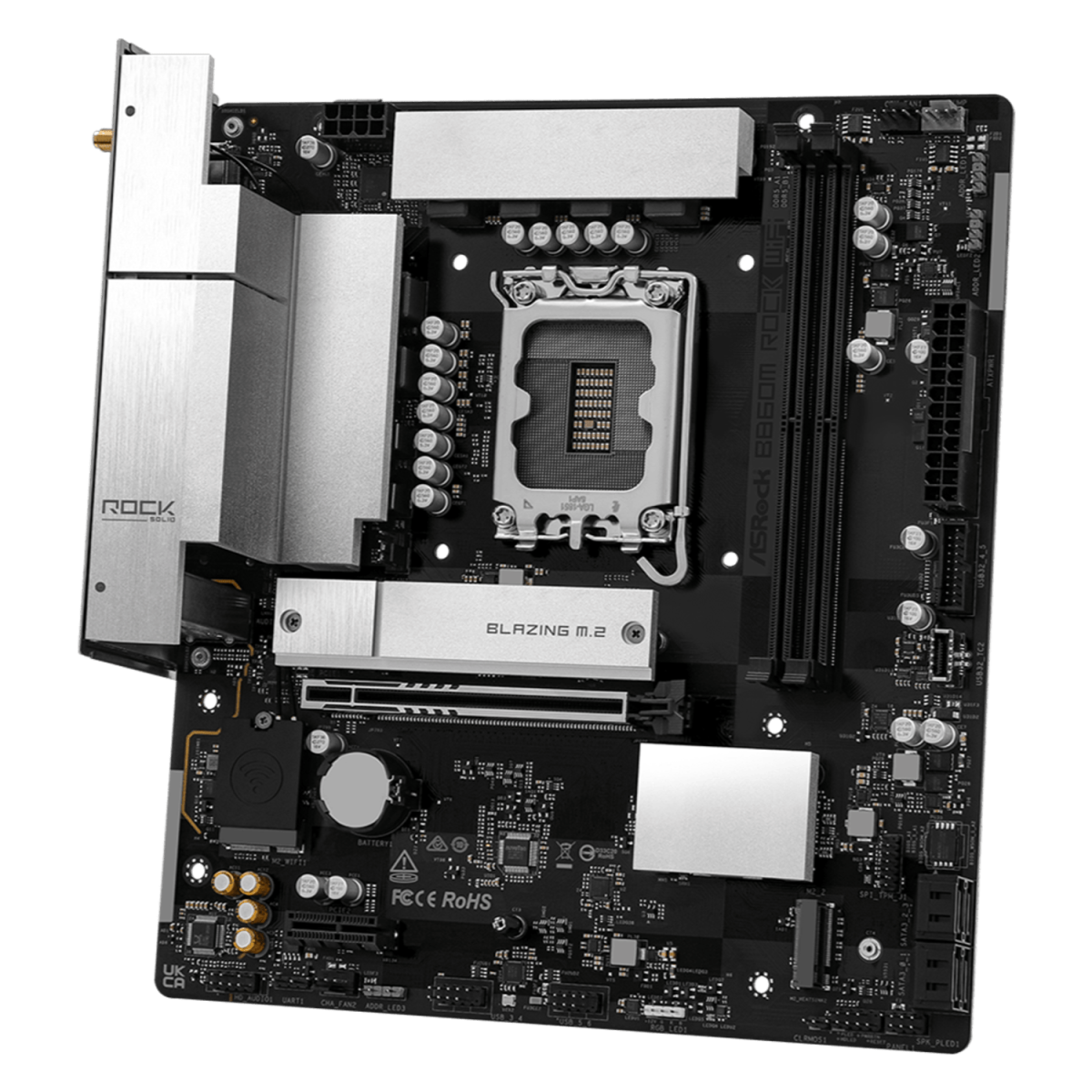 ASRock B860M Rock WiFi Intel LGA1851 MATX Gaming Motherboard - Image 3