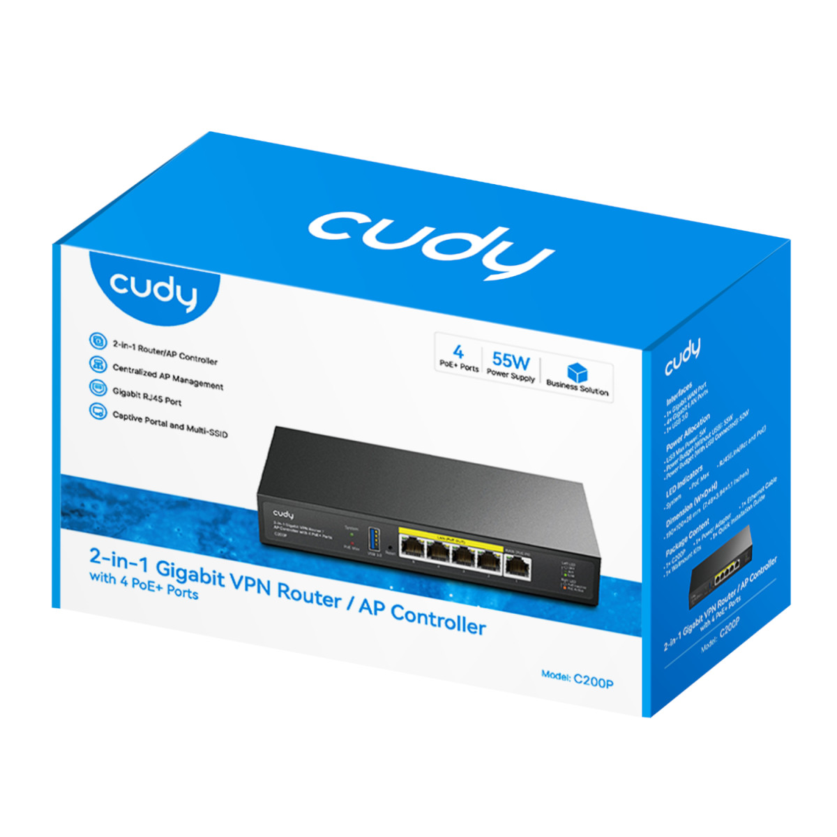 Cudy C200P 2-IN-1 SMB Router / AP Controller - Image 2