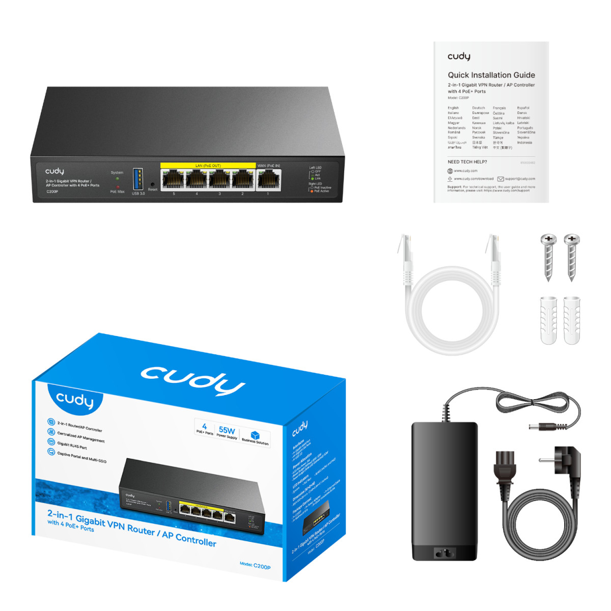 Cudy C200P 2-IN-1 SMB Router / AP Controller - Image 3