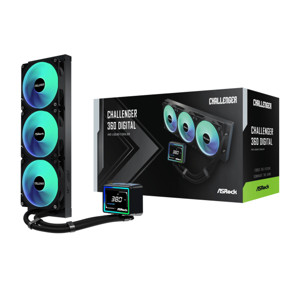 ASRock Challenger 360 Digital AIO Liquid Cooler - Black
