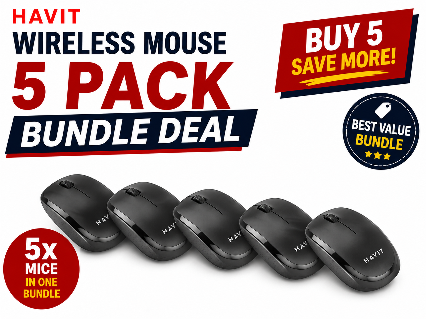 10x MS54GT | Wireless Mouse – Black Bundle