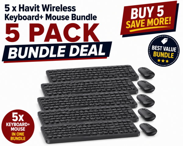 5 x Havit Wireless Keyboard+ Mouse Bundle