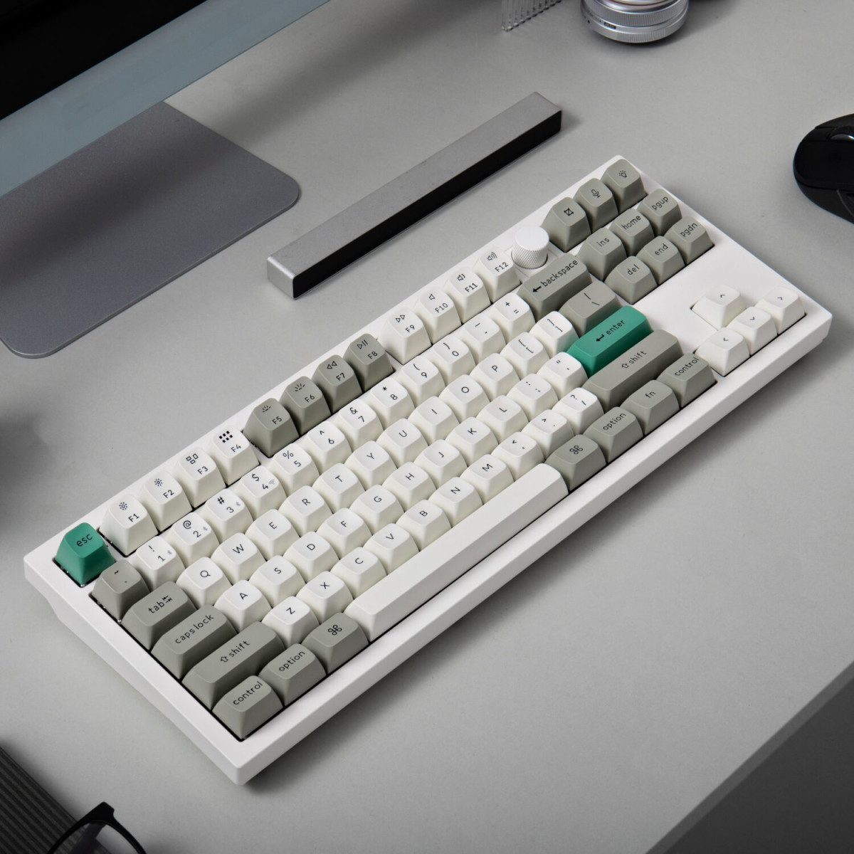 Keychron Q3 Max 80% Full Assembled Knob Red Switch Hot-Swap Gateron Jupiter RGB Wireless Keyboard - Shell White - Image 3