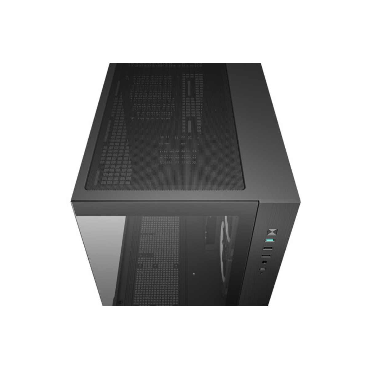 Deepcool CG330 3F Panoramic Dual-Chamber Micro-ATX Gaming Chassis - Black - Image 4