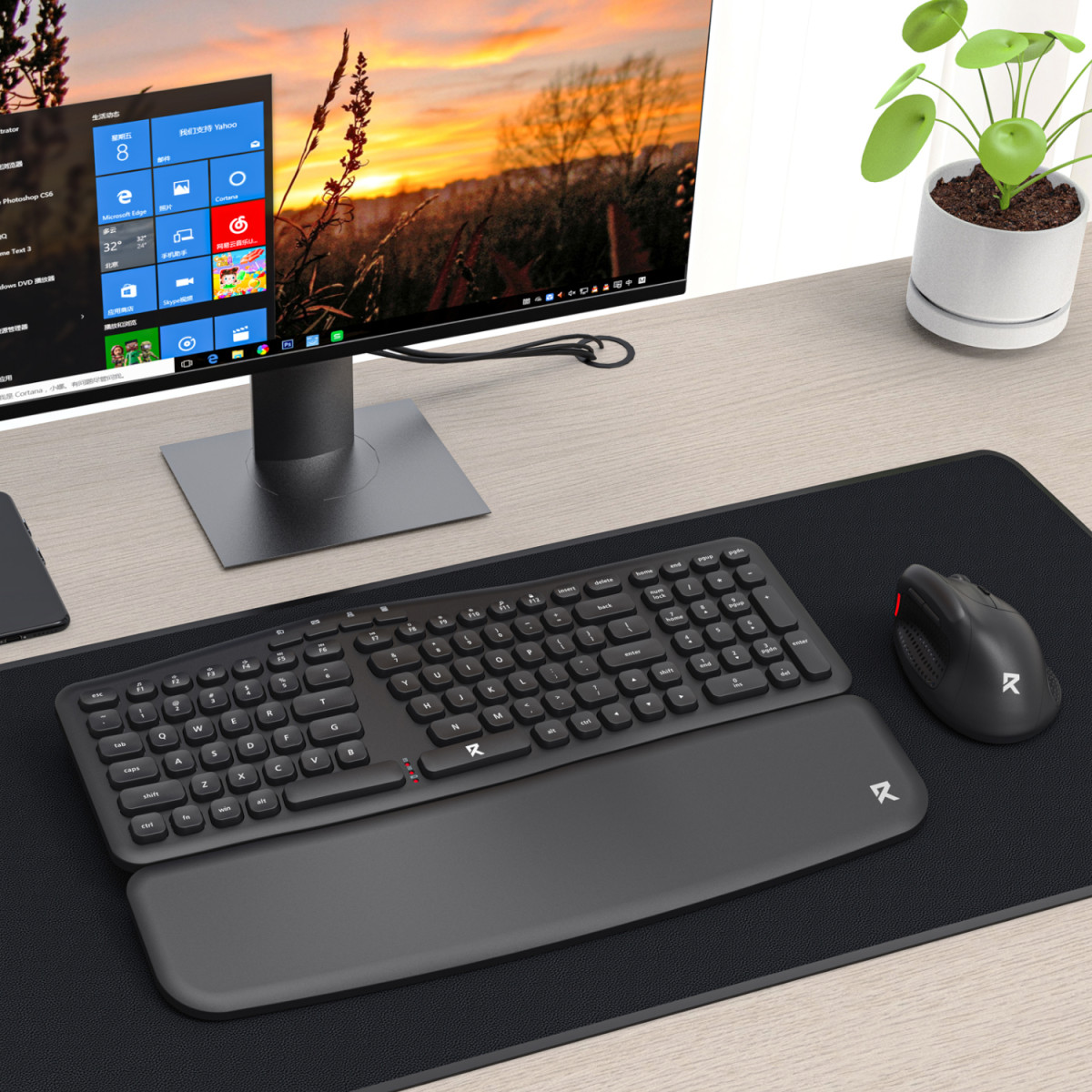 Redragon BS7161 2.4G Wireless Keyboard and Mouse Combo - Black - Image 3