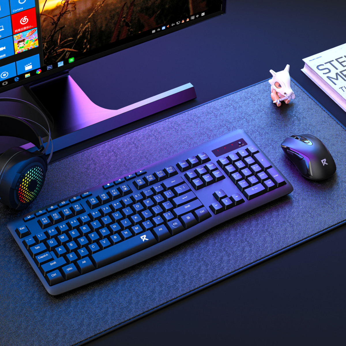 Redragon BS-7367-A Wireless Keyboard and Mouse Combo - Black - Image 4
