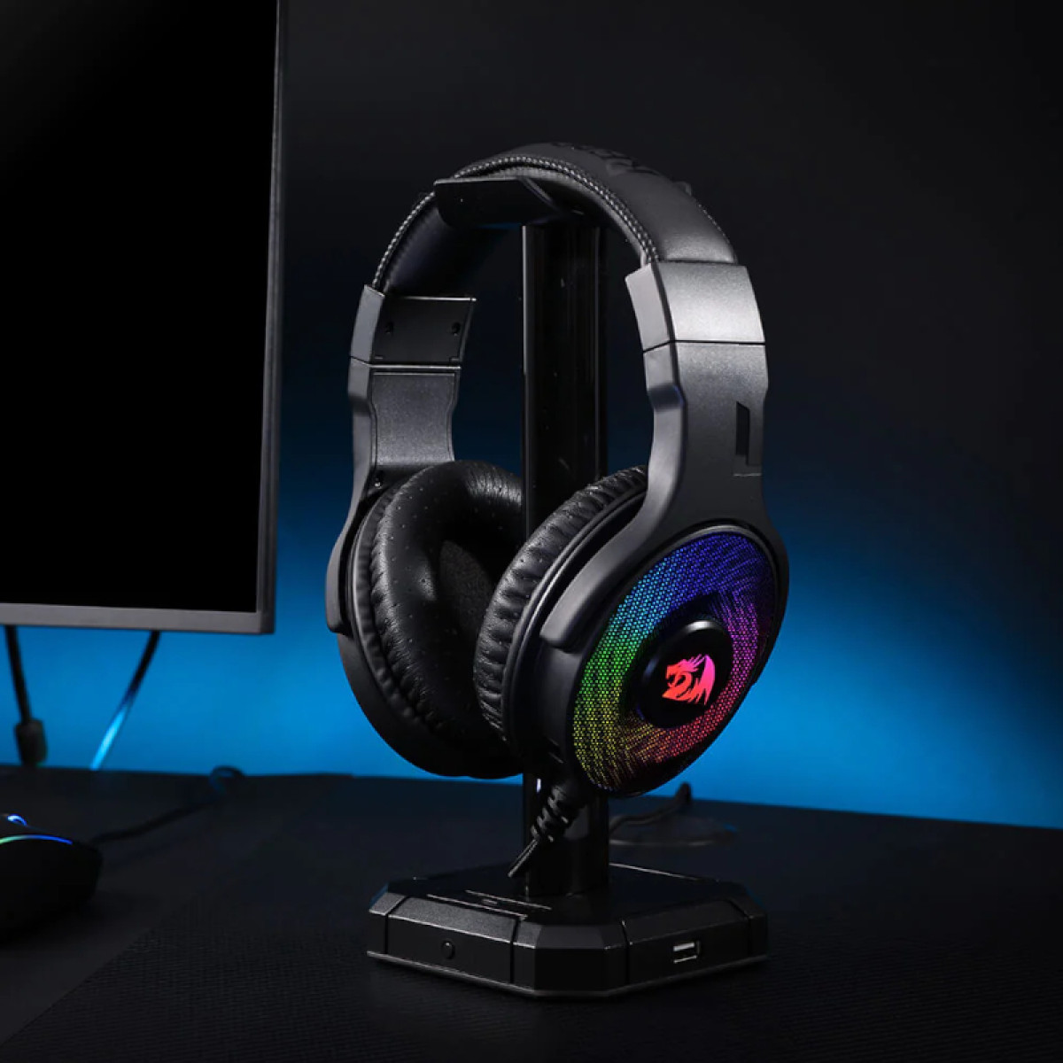 REDRAGON Over-Ear PANDORA USB (Power Only)|Aux (Mic and Headset) RGB Gaming Headset - Black - Image 3