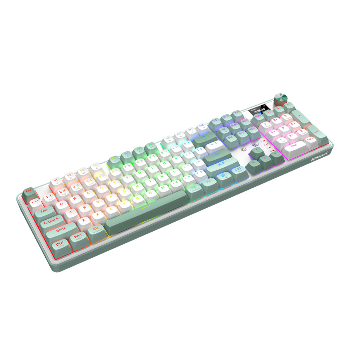Redragon WYVERN K761 Pro Full-size RGB Wireless Mechanical Gaming Keyboard - White/Green - Image 2