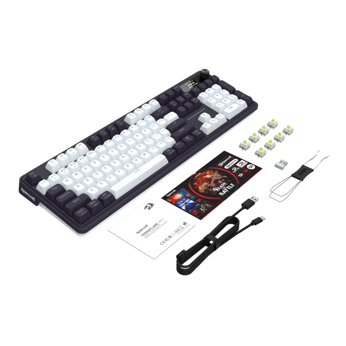Redragon K762WB-RGB-PRO LCD Full-size Gasket Mechanical Keyboard - Black - Image 3