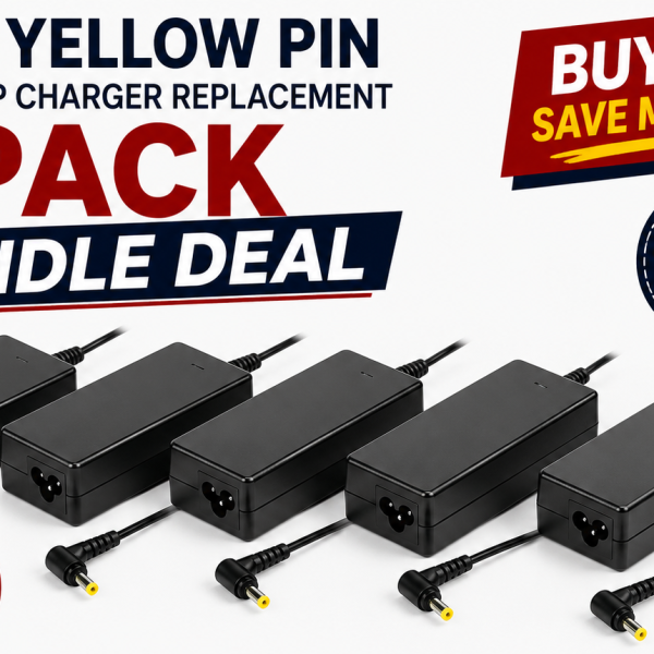 5x Acer Yellow Pin STD Laptop Charger Replacement Bundle Deal