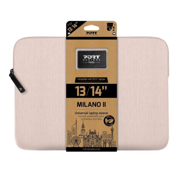 Port Designs Milano II Eco 13/14" Universal Laptop Sleeve - Plush Pink