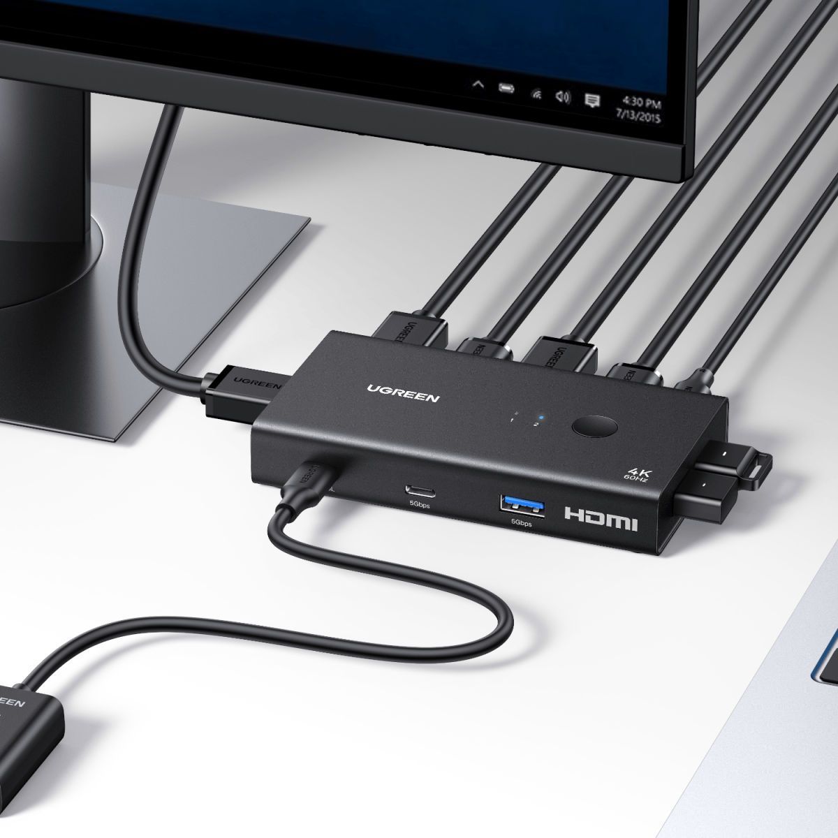 UGreen HDMI 2.0 KVM Switch 2-In-1 Out - Image 4