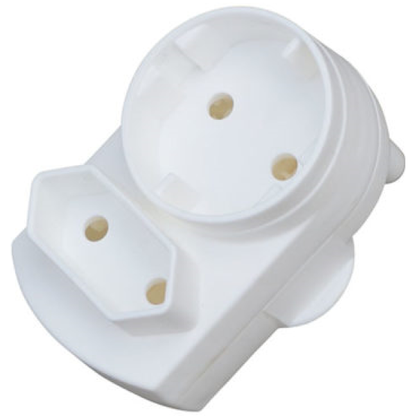 Noble 2 Pin Single European And Round Schuko Adaptor