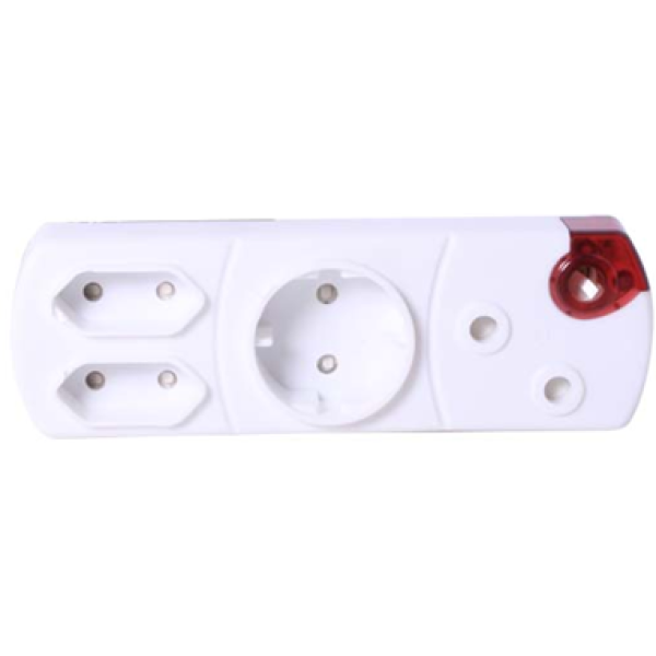 Noble 4 Way Multiplug with Schuko Adaptor LED Power Indicator