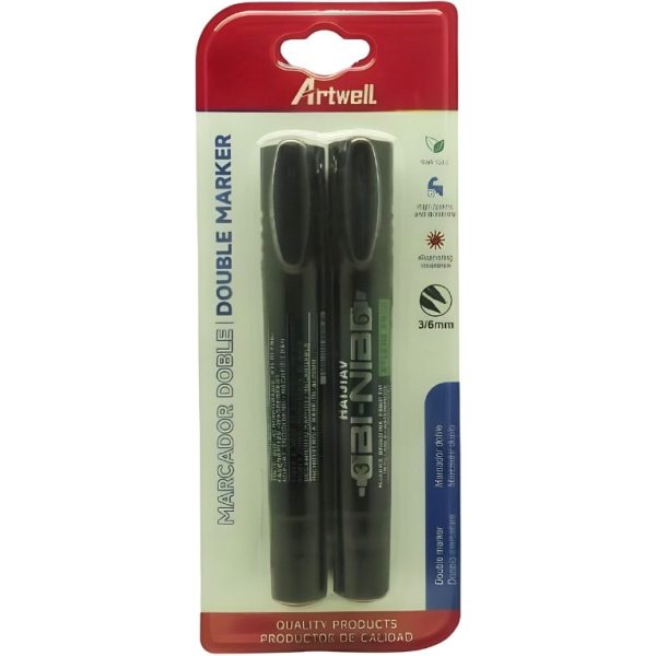 Artwell Permanent Double Black Marker