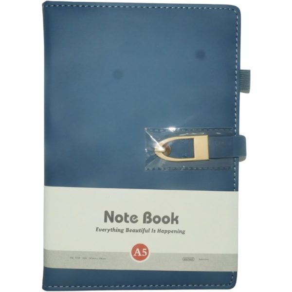Brainware A5 Blue NoteBook With Magnetic Clip