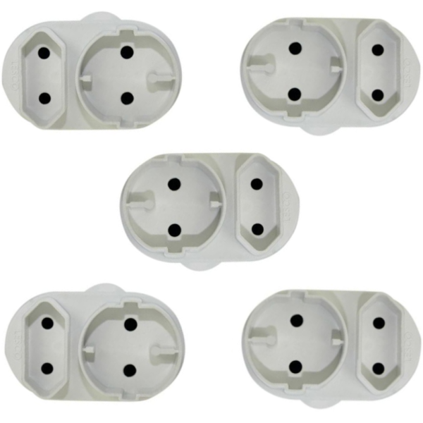 Noble 2 Pin European And Round Schuko Adaptor 5 Pack