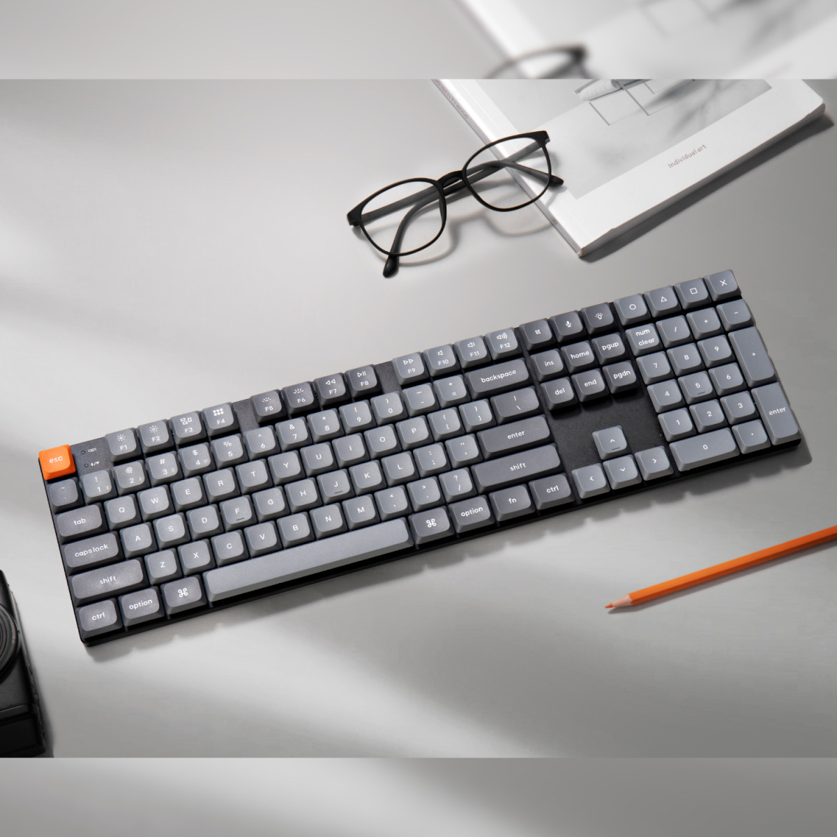 Keychron K5 Max QMK/VIA Full-sized Wireless Custom Mechanical Keyboard | RED Switches - Image 2