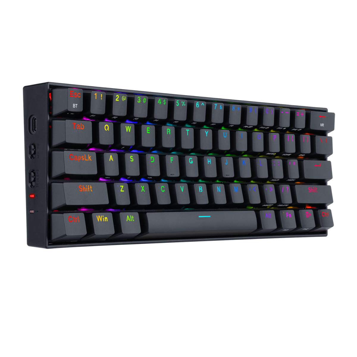 REDRAGON DRACONIC PRO Mechanical 61 Key|Bluetooth 5.0|RGB 9 Colour Modes|Rechargable Battery|Type-C Charging Cable Gaming Keyboard - Black - Image 3