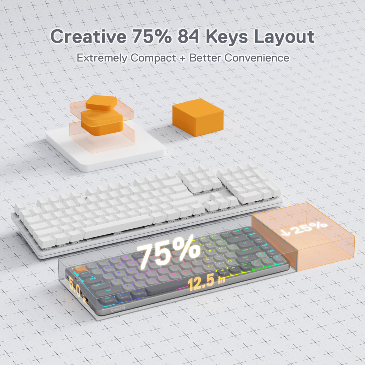 REDRAGON MECHANICAL AZURE Wireless Gaming Keyboard - Image 2