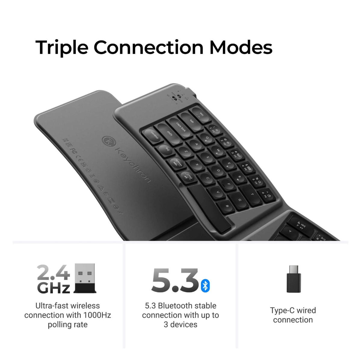 Keychron B11 Pro Ultra-Slim Wireless Foldable Keyboard Alice Layout - Space Gray - Image 3
