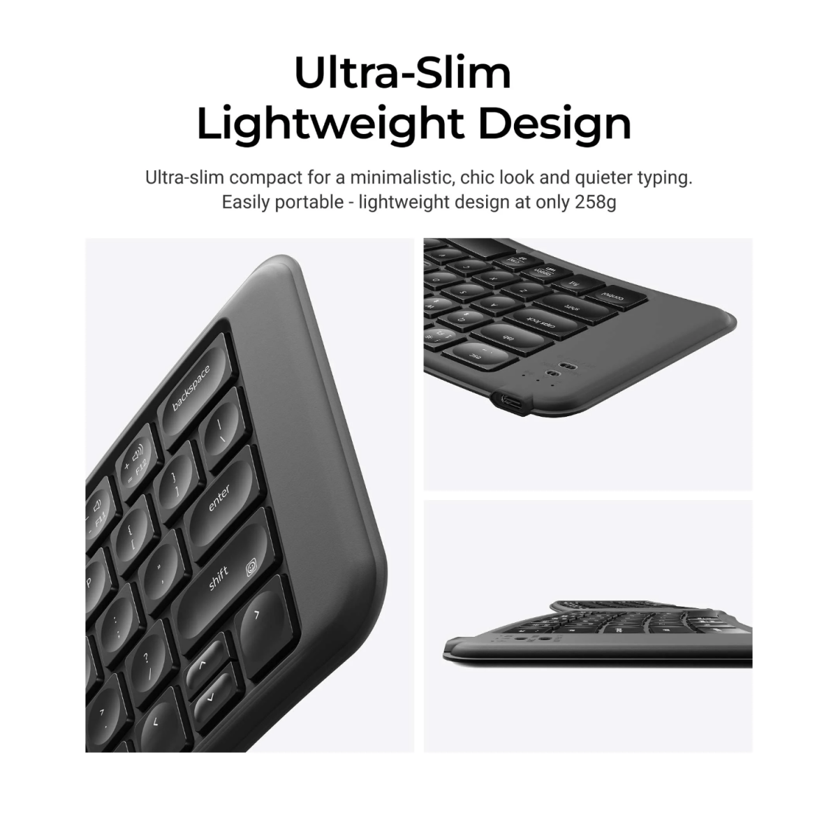 Keychron B11 Pro Ultra-Slim Wireless Foldable Keyboard Alice Layout - Space Gray - Image 4