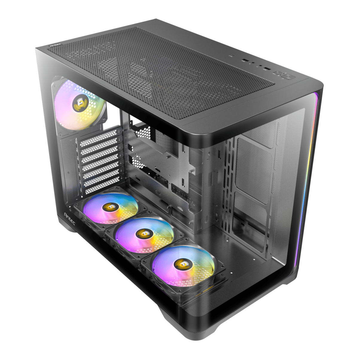 Antec C5 CURVED ARGB ATX | Micro-ATX | ITX ARGB Dual Chamber Mid-Tower Gaming Chassis - Black - Image 3