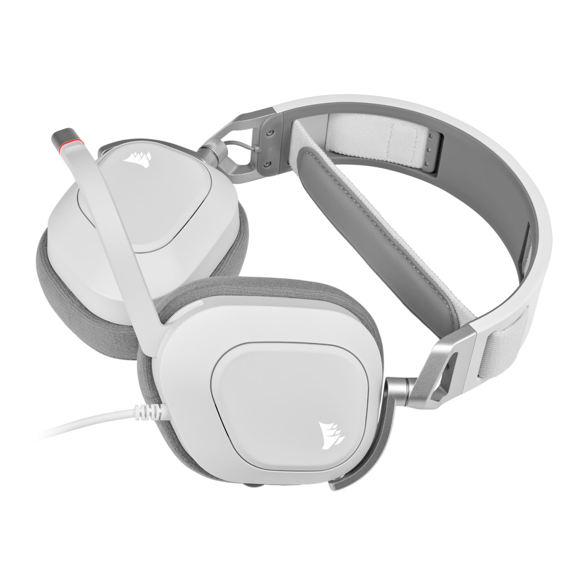 Corsair HS80 RGB USB Wired Over-Ear Gaming Headset — White - Image 2